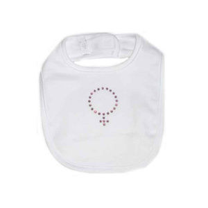 Swarovski Crystal Female Symbol Baby Bib